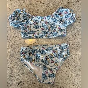 Toddler girl Bluey floral swimsuit two piece toddler girl